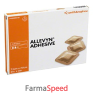 medicazione idrocellulare adesiva sterile allevyn adhesive altamente assorbente in schiuma di poliuretano a struttura tristratificata 7,5x7,5cm 3 pezzi