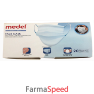 medel mascherina chirurgica tnt a 3 strati con elastico monouso 20 pezzi