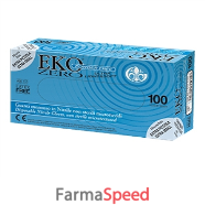 guanto monouso in nitrile blu superficie microruvida eko zero pw senza polvere misura 8 medium 100 pezzi