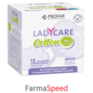 ladycare assorbenti cotton ipoallergenici giorno con ali 12 pezzi profar