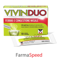 vivinduo febbre e congestione nasale*os 10 bustine 500 mg + 60 mg