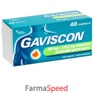 gaviscon - 250 mg + 133,5 mg compresse masticabili gusto menta 48 compresse