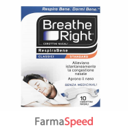 breathe right cerotti nasali  classici 10 pezzi