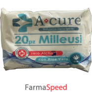 a+cure milleusi salviette detergente aloe 20 pezzi