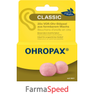 ohropax tappi auricolari classic cera ovatta 20 pezzi