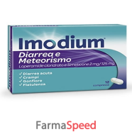 imodium diarrea e meteorismo 12 compresse