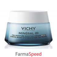 vichy mineral 89 crema ricca viso booster idratante 72 h 50 ml