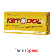 ketodol - 25 mg + 200 mg compresse 20 compresse