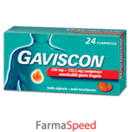 gaviscon -  250 mg + 133,5 mg compressa masticabile gusto fragola 24 compresse in blister 