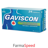 gaviscon -  500 mg + 267 mg compresse masticabili gusto menta  24 compresse in blister