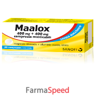 maalox - 400 mg+ 400 mg compresse masticabili senza zucchero aroma limone 30 compresse