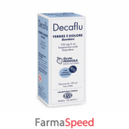 decaflu febbre dolore - bambini 100 mg/5 ml sospensione orale gusto fragola senza zucchero 150 ml con siringa dosatrice